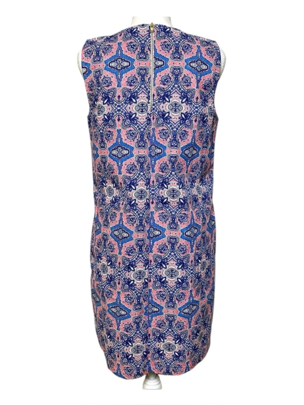 Tabitha Webb Sleeveless Paisley Shift Dress with Pockets Blue Pink Size 6 - Picture 7 of 15